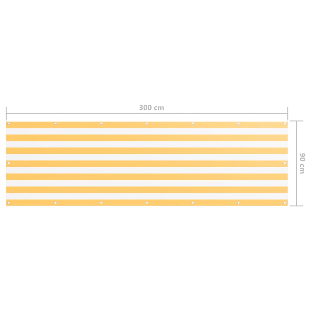 Balcony Screen White and Yellow 90x300 cm Oxford Fabric- Outdoor Umbrellas & Sunshades - HomeShopIreland - Home Shop Ireland - Outdoor Umbrellas & Sunshades - Balcony Screen White and Yellow 90x300 cm Oxford Fabric