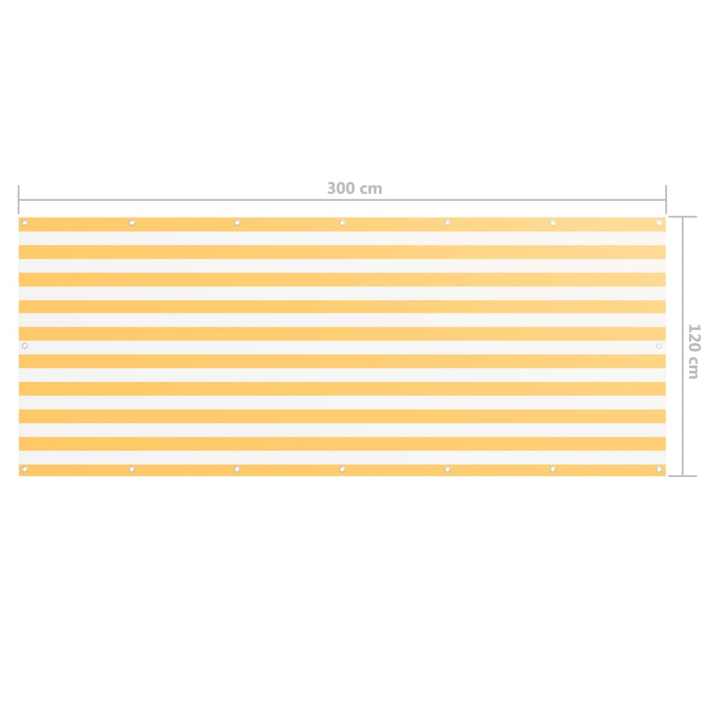 Balcony Screen White and Yellow 120x300 cm Oxford Fabric- Outdoor Umbrellas & Sunshades - HomeShopIreland - Home Shop Ireland - Outdoor Umbrellas & Sunshades - Balcony Screen White and Yellow 120x300 cm Oxford Fabric