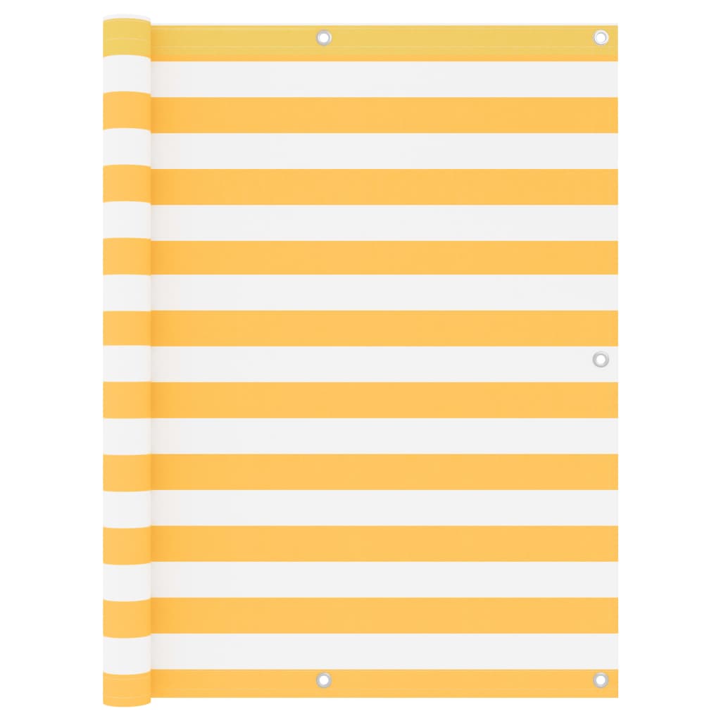 Balcony Screen White and Yellow 120x400 cm Oxford Fabric- Outdoor Umbrellas & Sunshades - HomeShopIreland - Home Shop Ireland - Outdoor Umbrellas & Sunshades - Balcony Screen White and Yellow 120x400 cm Oxford Fabric