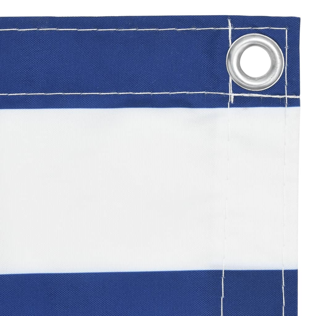 Balcony Screen White and Blue 75x300 cm Oxford Fabric- Outdoor Umbrellas & Sunshades - HomeShopIreland - Home Shop Ireland - Outdoor Umbrellas & Sunshades - Balcony Screen White and Blue 75x300 cm Oxford Fabric