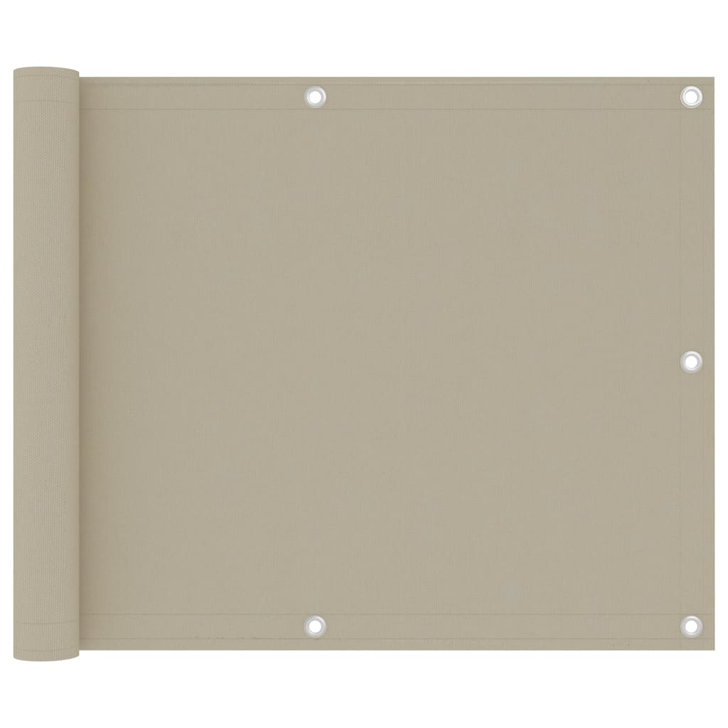 Balcony Screen Beige 75x500 cm Oxford Fabric- Outdoor Umbrellas & Sunshades - HomeShopIreland - Home Shop Ireland - Outdoor Umbrellas & Sunshades - Balcony Screen Beige 75x500 cm Oxford Fabric