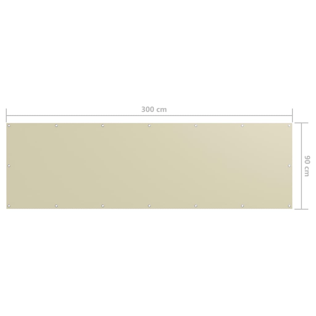 Balcony Screen Cream 90x300 cm Oxford Fabric- Outdoor Umbrellas & Sunshades - HomeShopIreland - Home Shop Ireland - Outdoor Umbrellas & Sunshades - Balcony Screen Cream 90x300 cm Oxford Fabric