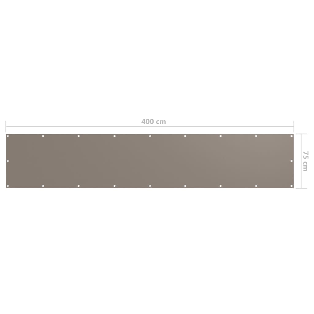 Balcony Screen Taupe 75x400 cm Oxford Fabric- Outdoor Umbrellas & Sunshades - HomeShopIreland - Home Shop Ireland - Outdoor Umbrellas & Sunshades - Balcony Screen Taupe 75x400 cm Oxford Fabric
