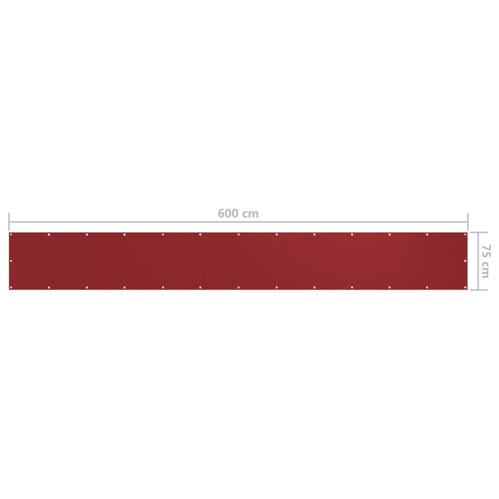 Balcony Screen Red 75x600 cm Oxford Fabric- Outdoor Umbrellas & Sunshades - HomeShopIreland - Home Shop Ireland - Outdoor Umbrellas & Sunshades - Balcony Screen Red 75x600 cm Oxford Fabric