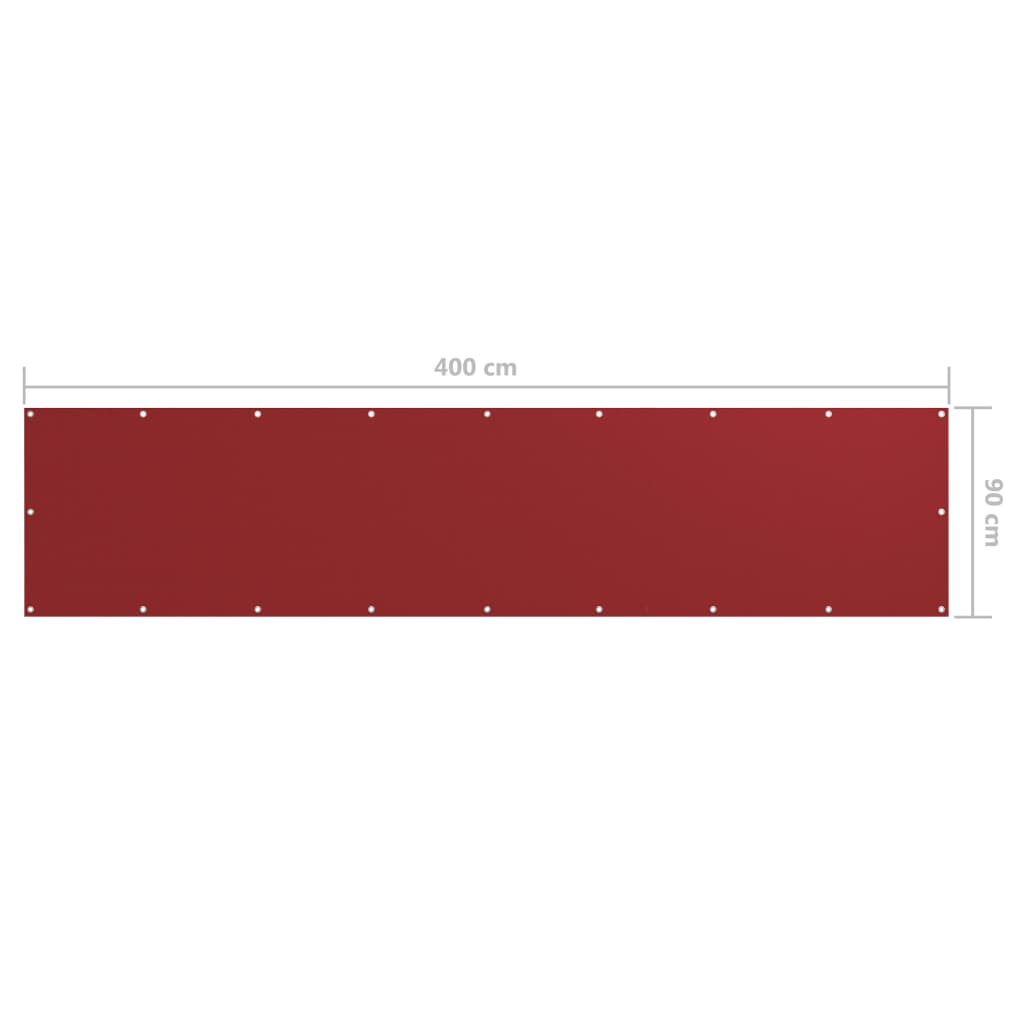 Balcony Screen Red 90x400 cm Oxford Fabric- Outdoor Umbrellas & Sunshades - HomeShopIreland - Home Shop Ireland - Outdoor Umbrellas & Sunshades - Balcony Screen Red 90x400 cm Oxford Fabric