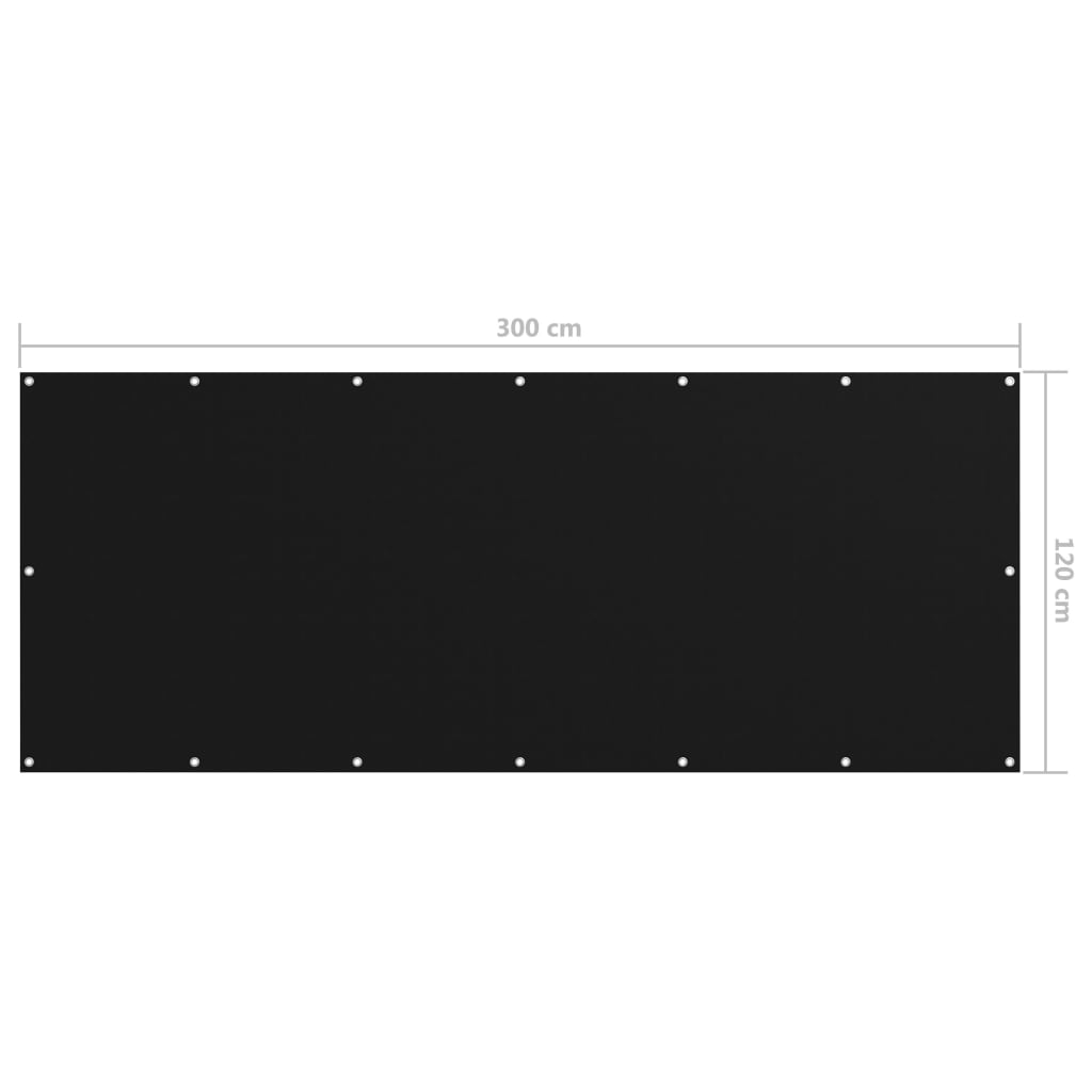 Balcony Screen Black 120x300 cm Oxford Fabric- Outdoor Umbrellas & Sunshades - HomeShopIreland - Home Shop Ireland - Outdoor Umbrellas & Sunshades - Balcony Screen Black 120x300 cm Oxford Fabric