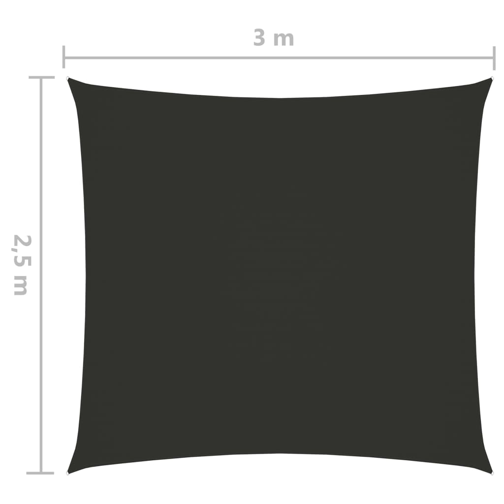 Sunshade Sail Oxford Fabric Rectangular 2.5x3 m Anthracite- Outdoor Umbrellas & Sunshades - HomeShopIreland - Home Shop Ireland - Outdoor Umbrellas & Sunshades - Sunshade Sail Oxford Fabric Rectangular 2.5x3 m Anthracite