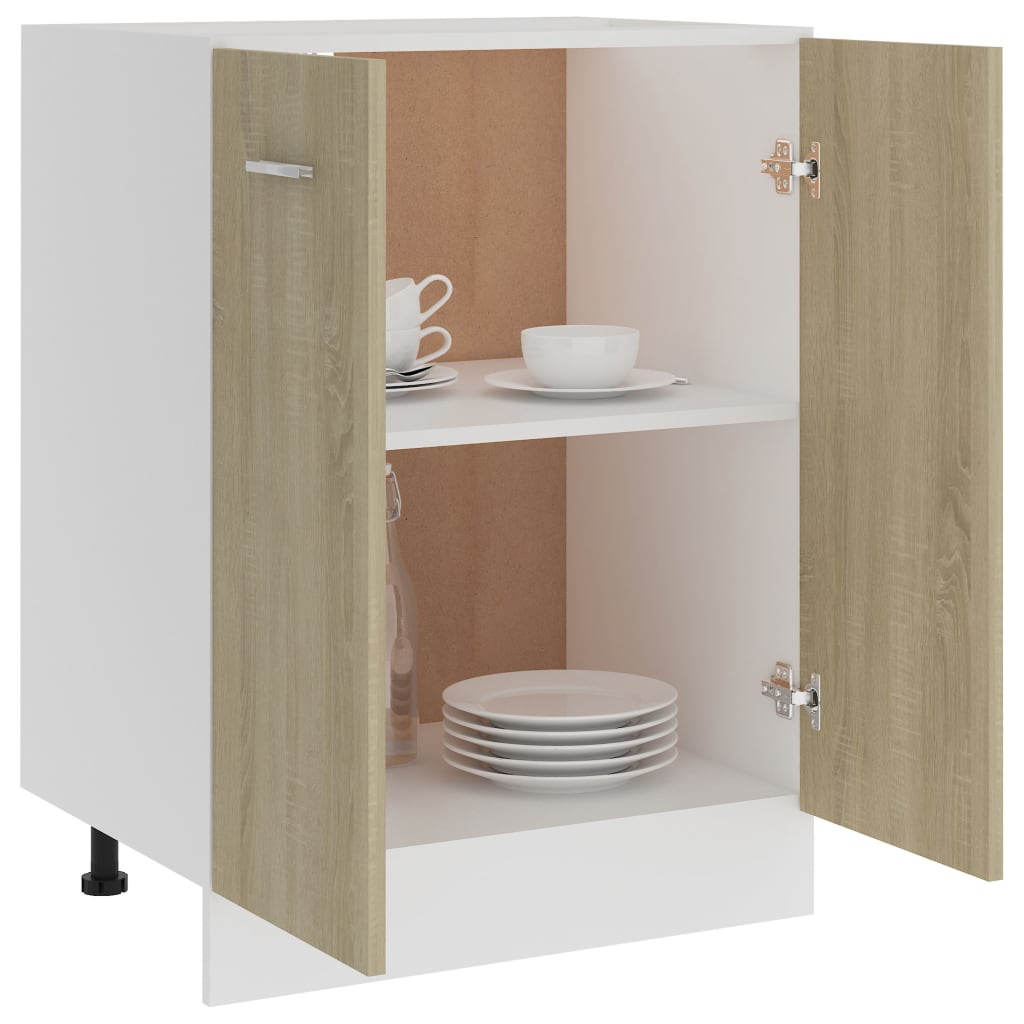 Bottom Cabinet Sonoma Oak 60x46x81.5 cm Chipboard- Kitchen Cabinets - HomeShopIreland - Home Shop Ireland - Kitchen Cabinets - Bottom Cabinet Sonoma Oak 60x46x81.5 cm Chipboard