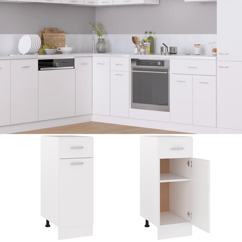 Drawer Bottom Cabinet White 30x46x81.5 cm Chipboard- Kitchen Cabinets - HomeShopIreland - Home Shop Ireland - Kitchen Cabinets - Drawer Bottom Cabinet White 30x46x81.5 cm Chipboard