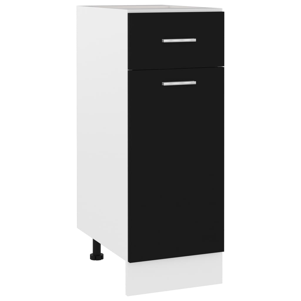 Drawer Bottom Cabinet Black 30x46x81.5 cm Chipboard- Kitchen Cabinets - HomeShopIreland - Home Shop Ireland - Kitchen Cabinets - Drawer Bottom Cabinet Black 30x46x81.5 cm Chipboard
