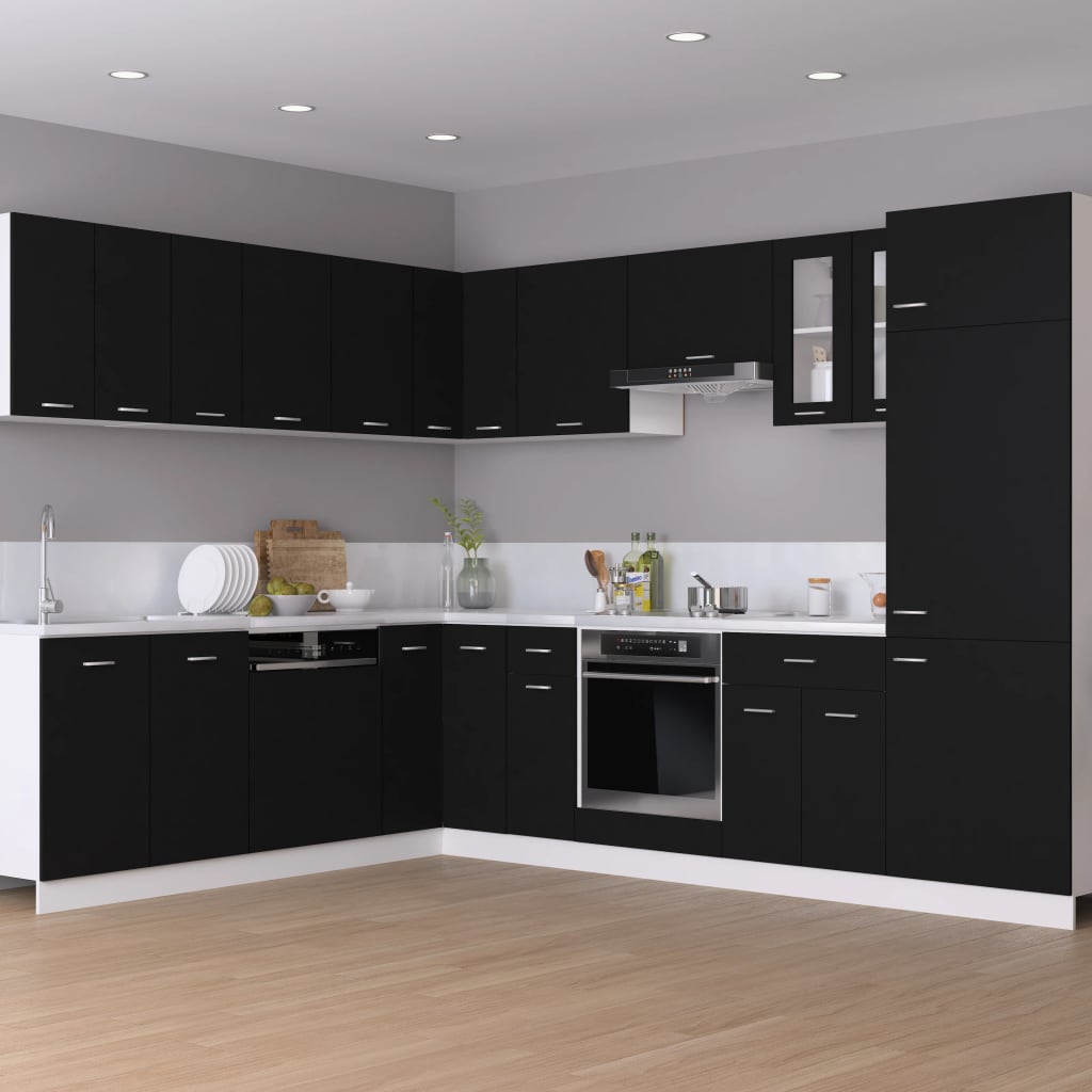 Drawer Bottom Cabinet Black 30x46x81.5 cm Chipboard- Kitchen Cabinets - HomeShopIreland - Home Shop Ireland - Kitchen Cabinets - Drawer Bottom Cabinet Black 30x46x81.5 cm Chipboard