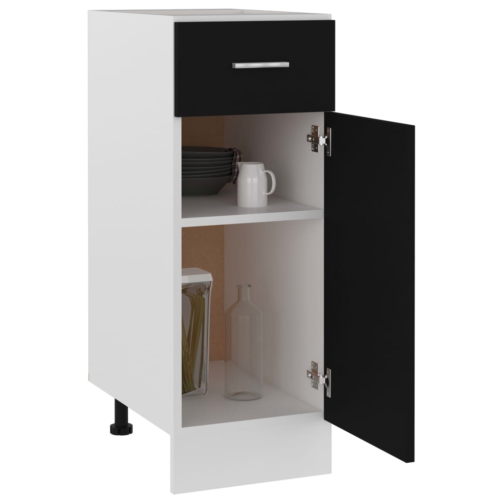 Drawer Bottom Cabinet Black 30x46x81.5 cm Chipboard- Kitchen Cabinets - HomeShopIreland - Home Shop Ireland - Kitchen Cabinets - Drawer Bottom Cabinet Black 30x46x81.5 cm Chipboard