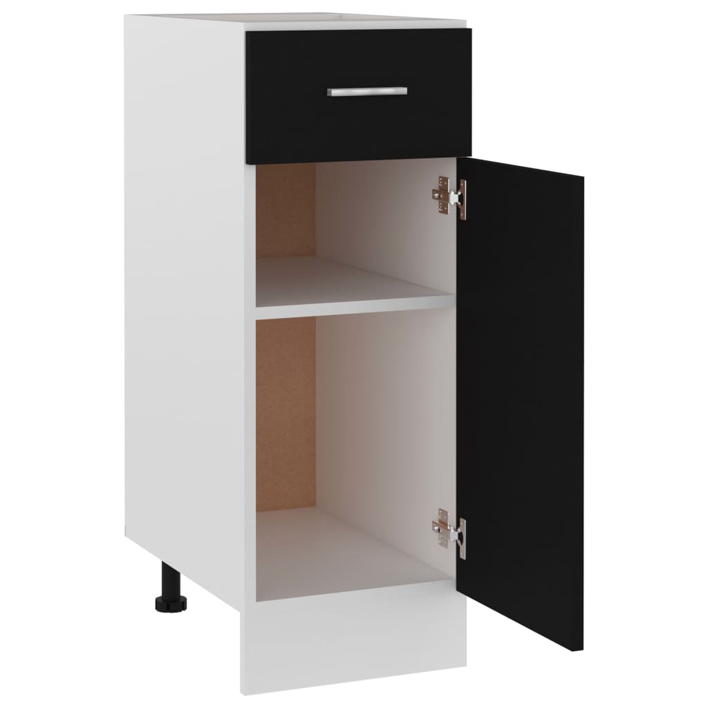 Drawer Bottom Cabinet Black 30x46x81.5 cm Chipboard- Kitchen Cabinets - HomeShopIreland - Home Shop Ireland - Kitchen Cabinets - Drawer Bottom Cabinet Black 30x46x81.5 cm Chipboard