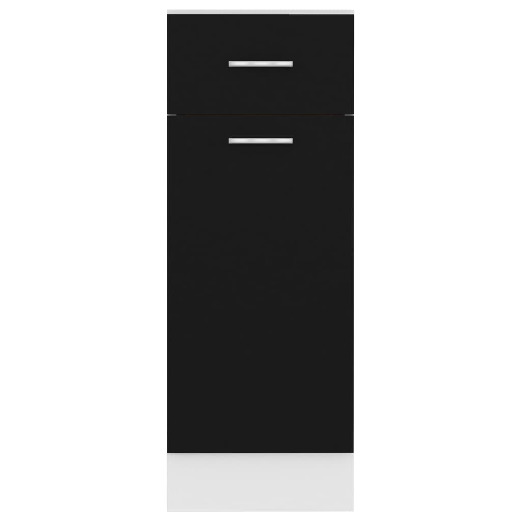Drawer Bottom Cabinet Black 30x46x81.5 cm Chipboard- Kitchen Cabinets - HomeShopIreland - Home Shop Ireland - Kitchen Cabinets - Drawer Bottom Cabinet Black 30x46x81.5 cm Chipboard