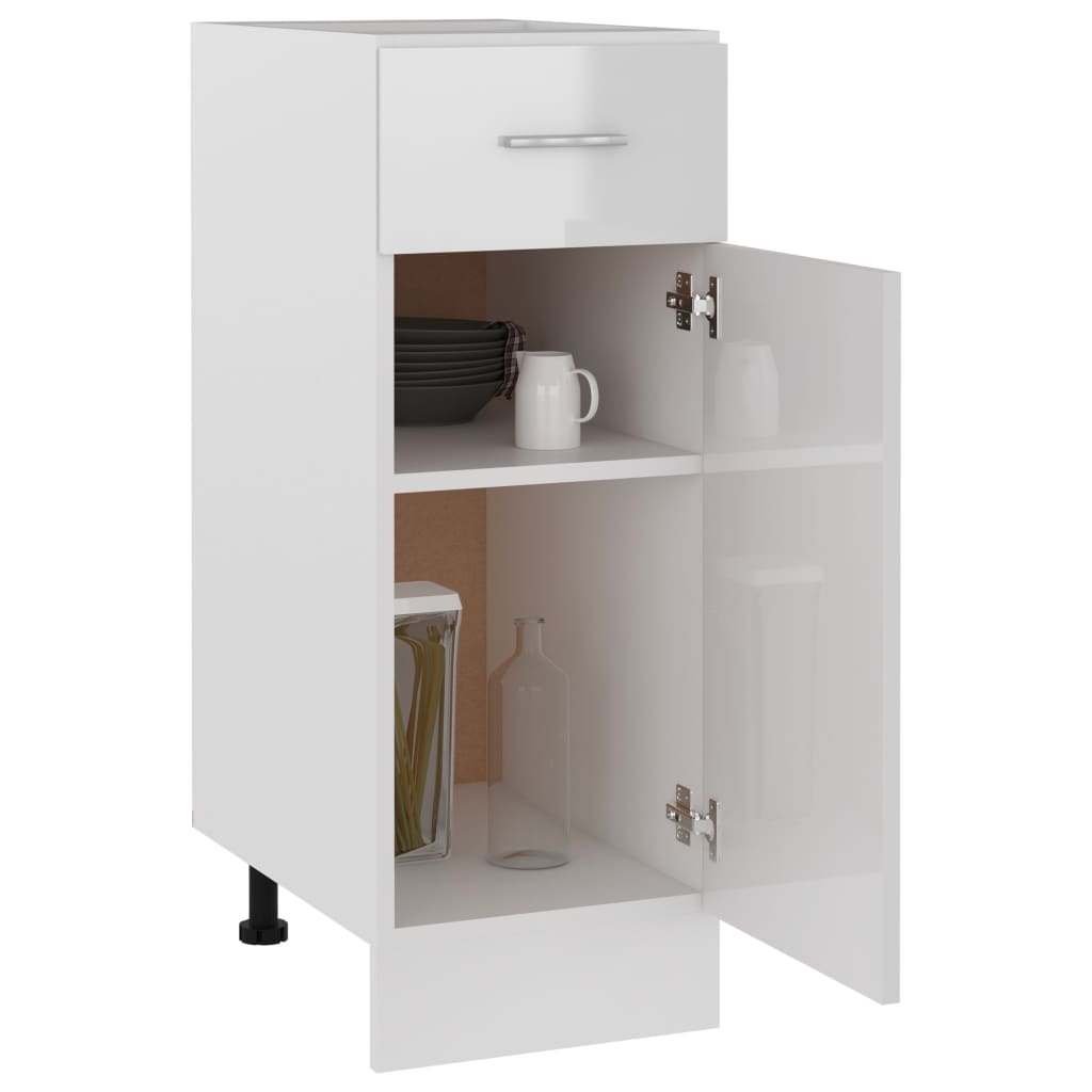Drawer Bottom Cabinet High Gloss White 30x46x81.5 cm Chipboard- Kitchen Cabinets - HomeShopIreland - Home Shop Ireland - Kitchen Cabinets - Drawer Bottom Cabinet High Gloss White 30x46x81.5 cm Chipboard