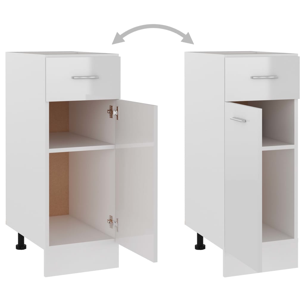 Drawer Bottom Cabinet High Gloss White 30x46x81.5 cm Chipboard- Kitchen Cabinets - HomeShopIreland - Home Shop Ireland - Kitchen Cabinets - Drawer Bottom Cabinet High Gloss White 30x46x81.5 cm Chipboard