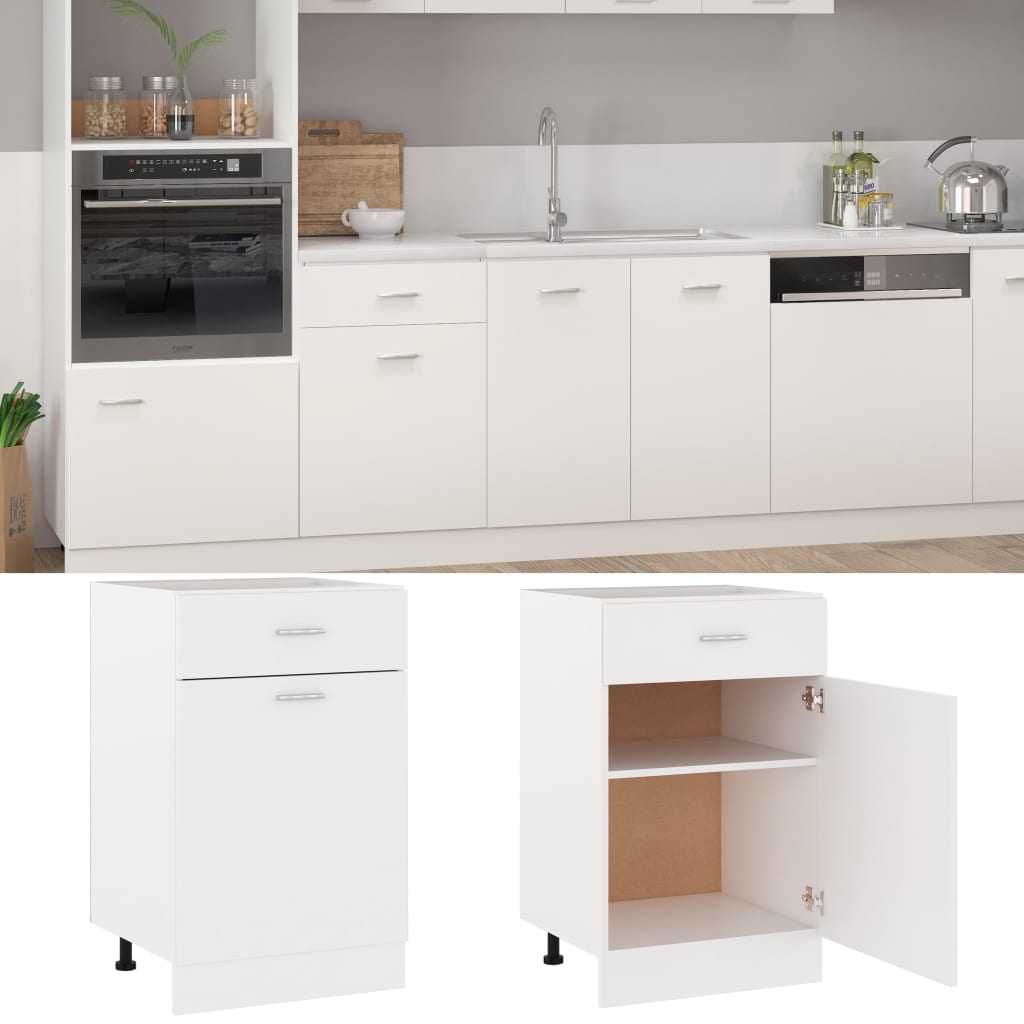 Drawer Bottom Cabinet White 50x46x81.5 cm Chipboard- Kitchen Cabinets - HomeShopIreland - Home Shop Ireland - Kitchen Cabinets - Drawer Bottom Cabinet White 50x46x81.5 cm Chipboard