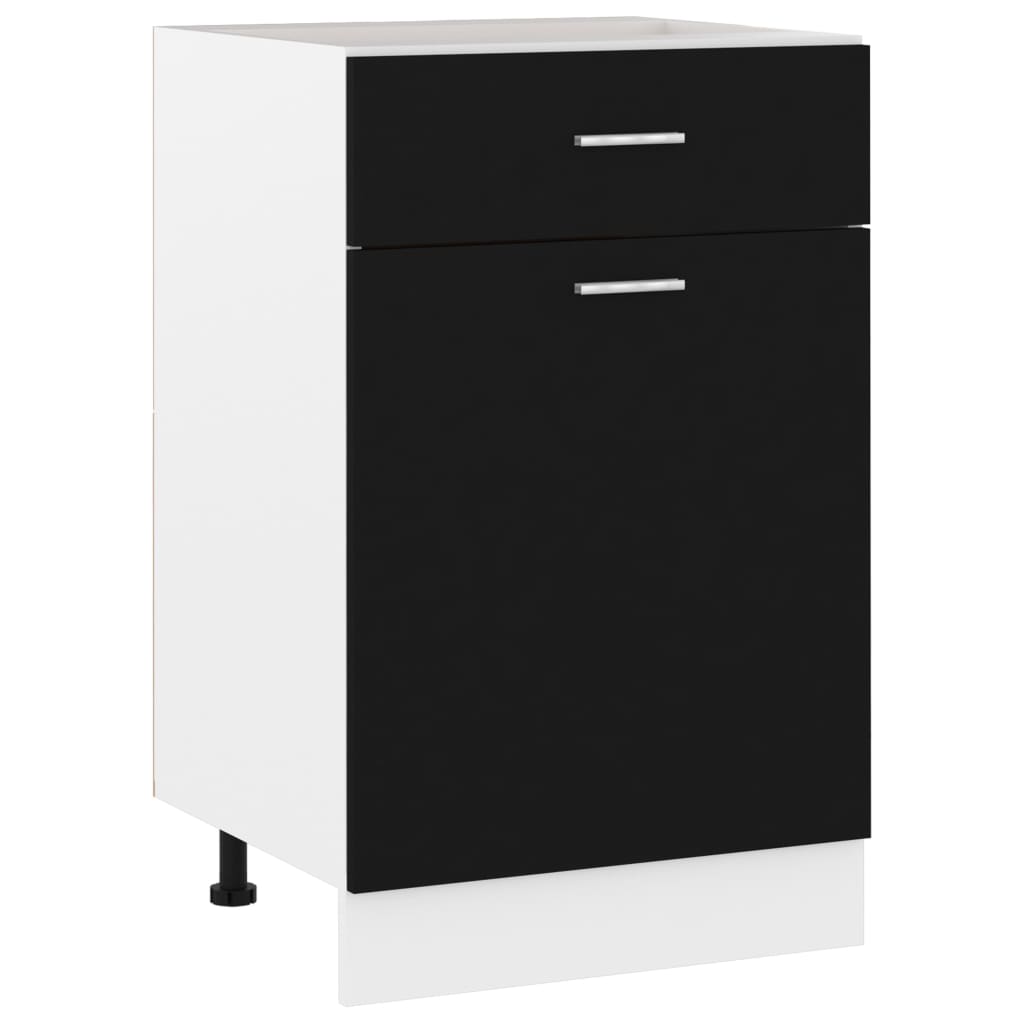 Drawer Bottom Cabinet Black 50x46x81.5 cm Chipboard- Kitchen Cabinets - HomeShopIreland - Home Shop Ireland - Kitchen Cabinets - Drawer Bottom Cabinet Black 50x46x81.5 cm Chipboard