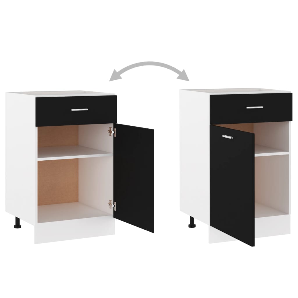 Drawer Bottom Cabinet Black 50x46x81.5 cm Chipboard- Kitchen Cabinets - HomeShopIreland - Home Shop Ireland - Kitchen Cabinets - Drawer Bottom Cabinet Black 50x46x81.5 cm Chipboard