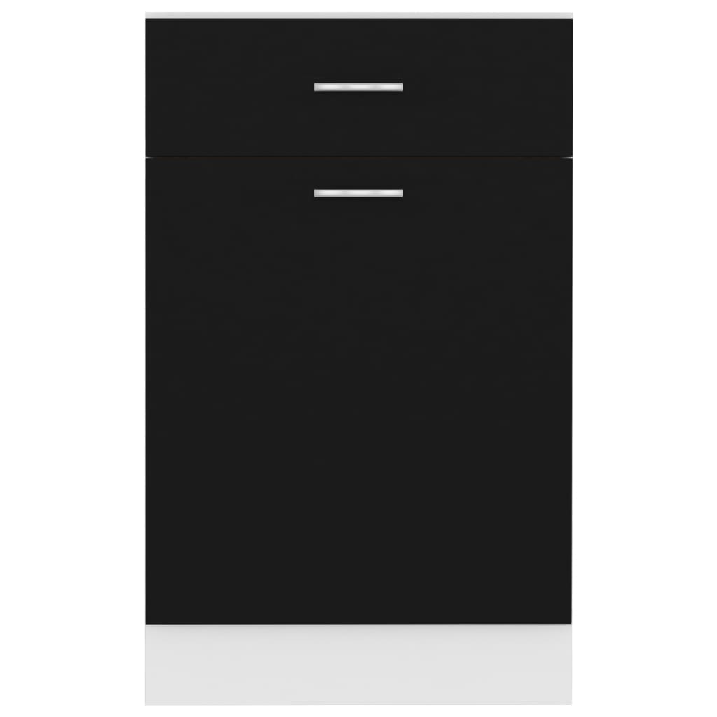 Drawer Bottom Cabinet Black 50x46x81.5 cm Chipboard- Kitchen Cabinets - HomeShopIreland - Home Shop Ireland - Kitchen Cabinets - Drawer Bottom Cabinet Black 50x46x81.5 cm Chipboard