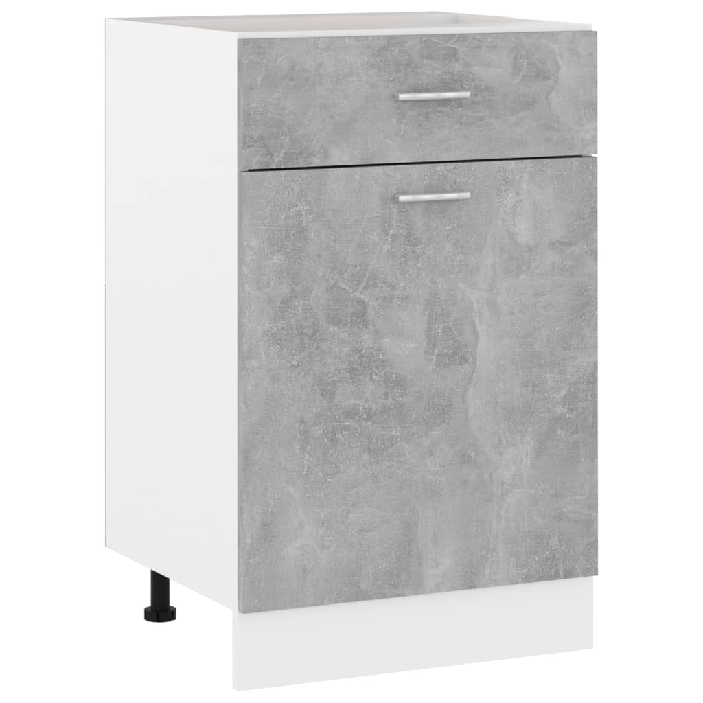 Drawer Bottom Cabinet Concrete Grey 50x46x81.5 cm Chipboard- Kitchen Cabinets - HomeShopIreland - Home Shop Ireland - Kitchen Cabinets - Drawer Bottom Cabinet Concrete Grey 50x46x81.5 cm Chipboard