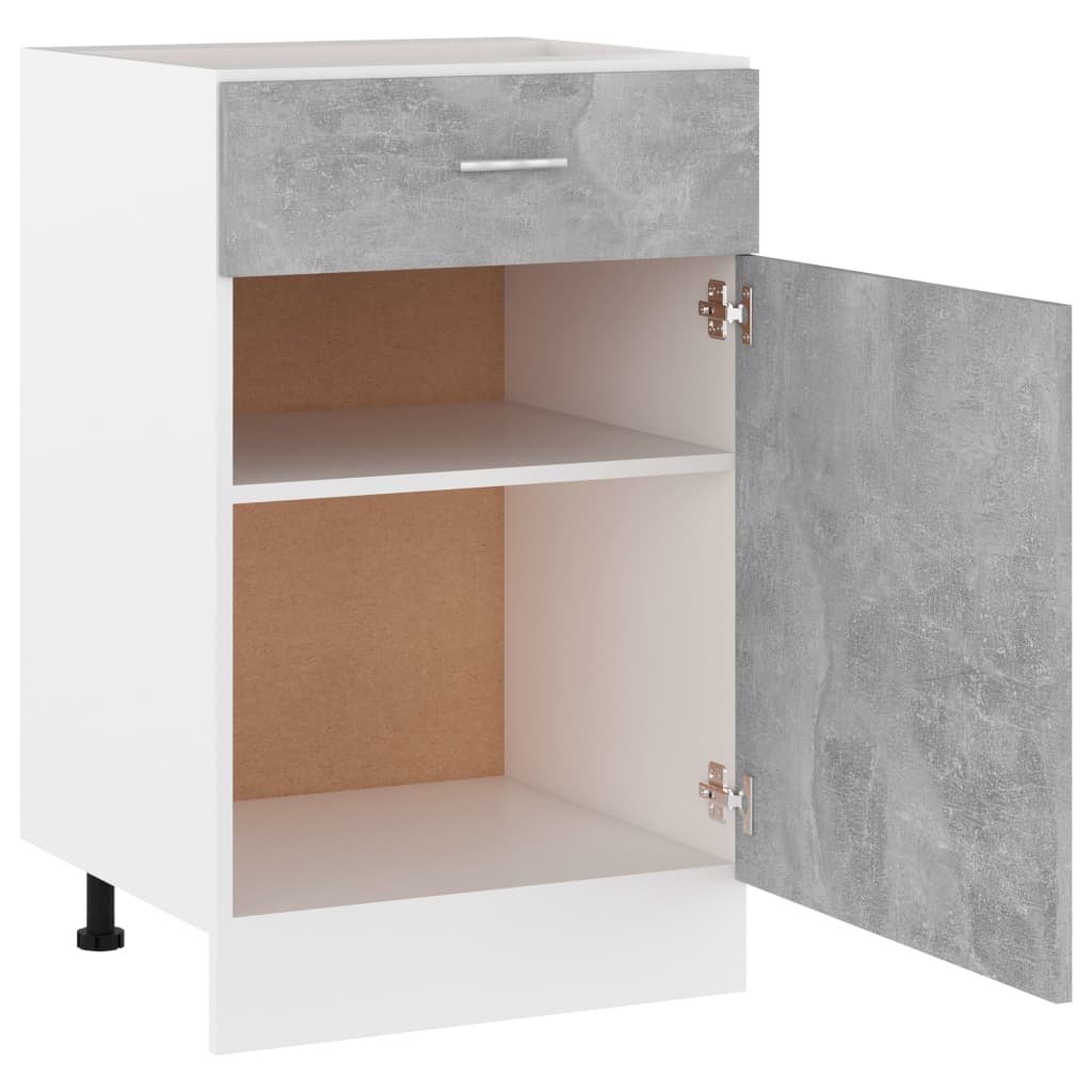 Drawer Bottom Cabinet Concrete Grey 50x46x81.5 cm Chipboard- Kitchen Cabinets - HomeShopIreland - Home Shop Ireland - Kitchen Cabinets - Drawer Bottom Cabinet Concrete Grey 50x46x81.5 cm Chipboard