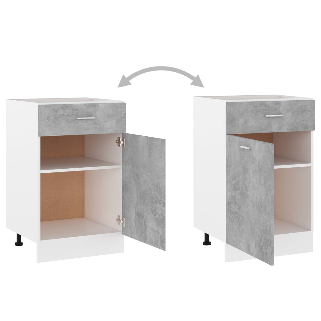 Drawer Bottom Cabinet Concrete Grey 50x46x81.5 cm Chipboard- Kitchen Cabinets - HomeShopIreland - Home Shop Ireland - Kitchen Cabinets - Drawer Bottom Cabinet Concrete Grey 50x46x81.5 cm Chipboard