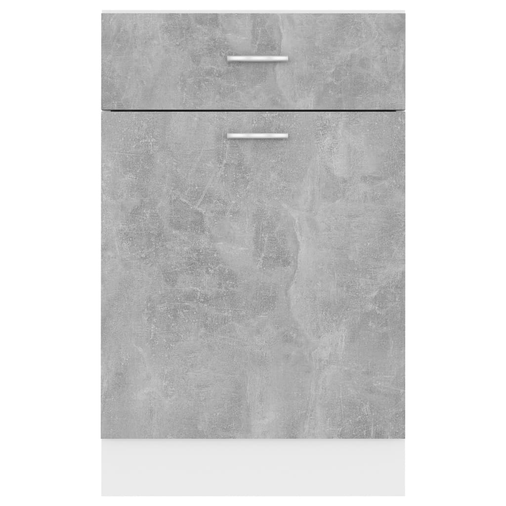 Drawer Bottom Cabinet Concrete Grey 50x46x81.5 cm Chipboard- Kitchen Cabinets - HomeShopIreland - Home Shop Ireland - Kitchen Cabinets - Drawer Bottom Cabinet Concrete Grey 50x46x81.5 cm Chipboard