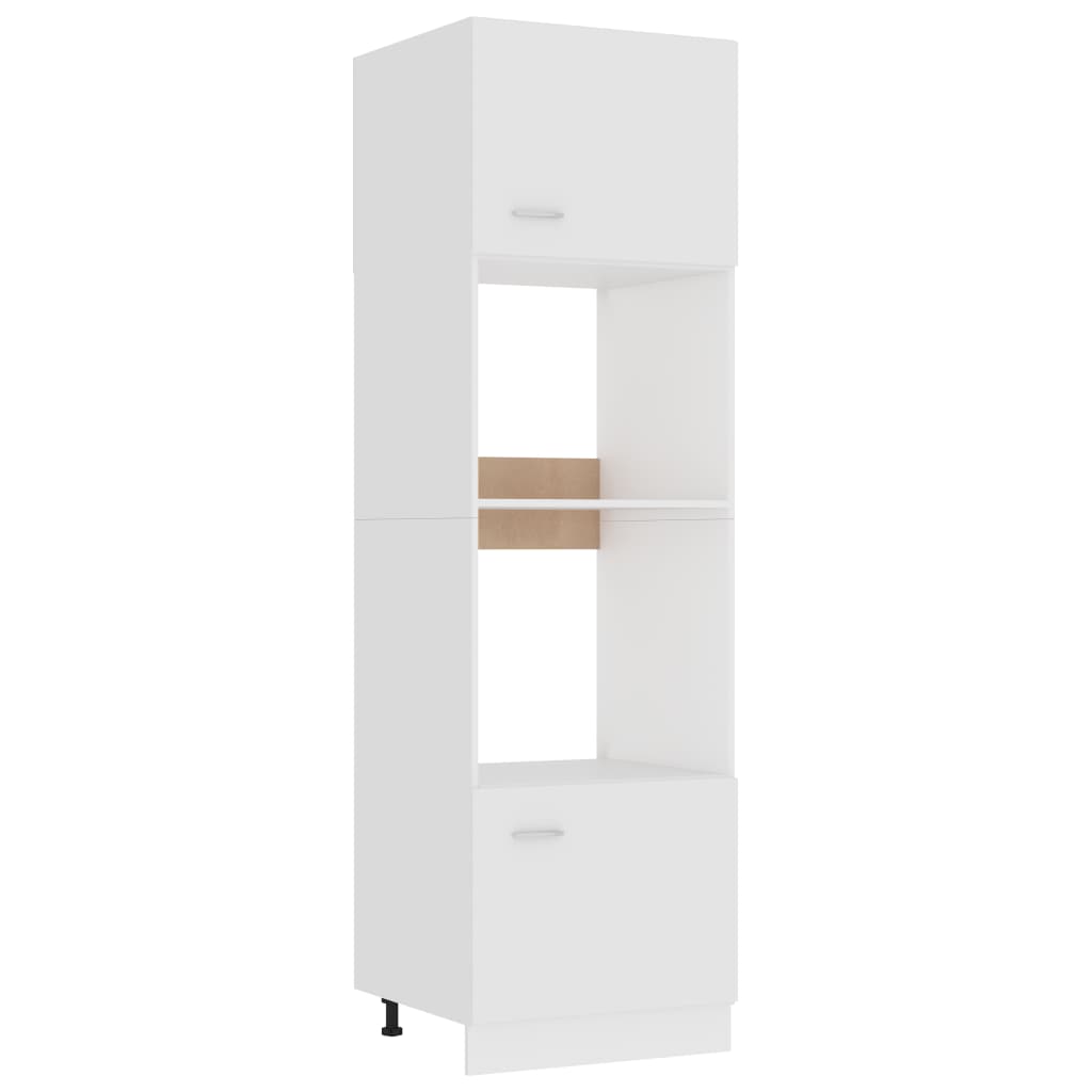 Microwave Cabinet White 60x57x207 cm Chipboard- Kitchen Cabinets - HomeShopIreland - Home Shop Ireland - Kitchen Cabinets - Microwave Cabinet White 60x57x207 cm Chipboard