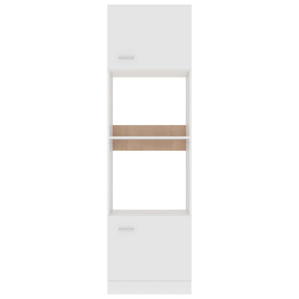 Microwave Cabinet White 60x57x207 cm Chipboard- Kitchen Cabinets - HomeShopIreland - Home Shop Ireland - Kitchen Cabinets - Microwave Cabinet White 60x57x207 cm Chipboard