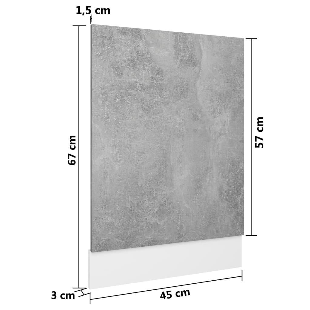 Dishwasher Panel Concrete Grey 45x3x67 cm Chipboard- Kitchen Cabinets - HomeShopIreland - Home Shop Ireland - Kitchen Cabinets - Dishwasher Panel Concrete Grey 45x3x67 cm Chipboard