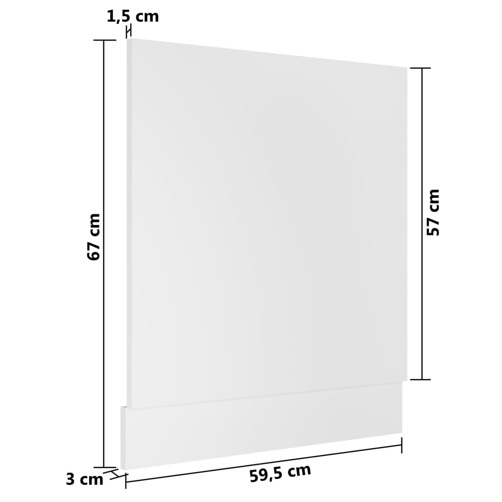 Dishwasher Panel White 59.5x3x67 cm Chipboard- Kitchen Cabinets - HomeShopIreland - Home Shop Ireland - Kitchen Cabinets - Dishwasher Panel White 59.5x3x67 cm Chipboard