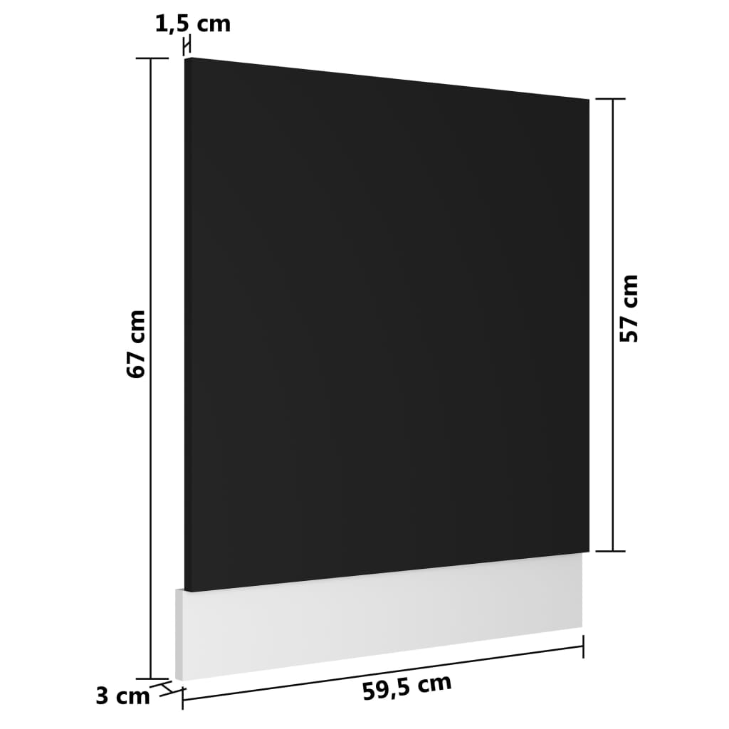 Dishwasher Panel Black 59.5x3x67 cm Chipboard- Kitchen Cabinets - HomeShopIreland - Home Shop Ireland - Kitchen Cabinets - Dishwasher Panel Black 59.5x3x67 cm Chipboard