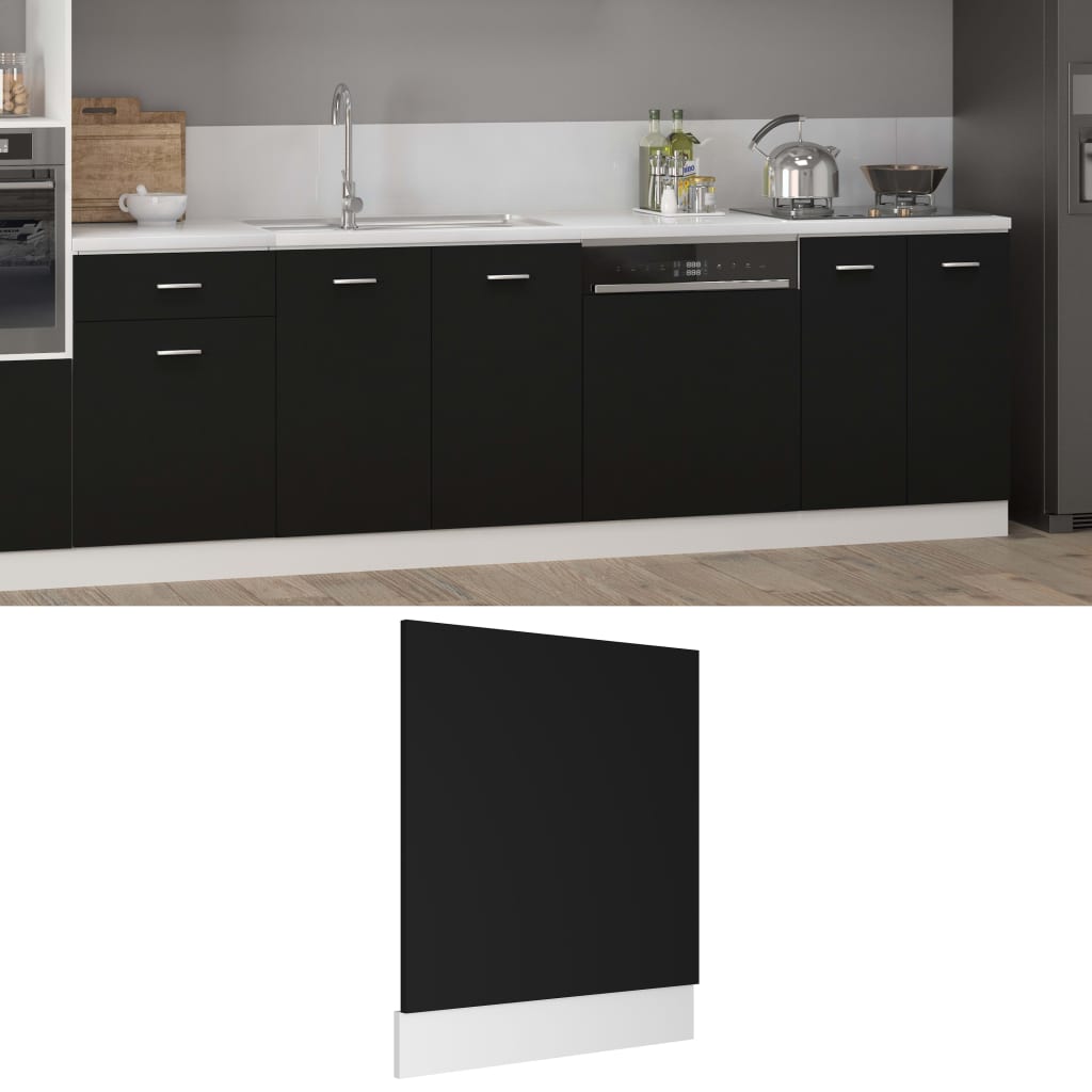 Dishwasher Panel Black 59.5x3x67 cm Chipboard- Kitchen Cabinets - HomeShopIreland - Home Shop Ireland - Kitchen Cabinets - Dishwasher Panel Black 59.5x3x67 cm Chipboard