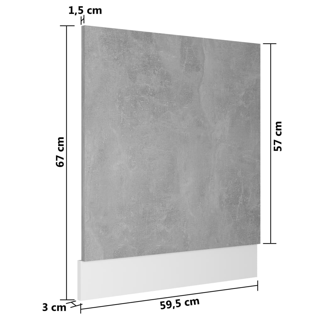 Dishwasher Panel Concrete Grey 59.5x3x67 cm Chipboard- Kitchen Cabinets - HomeShopIreland - Home Shop Ireland - Kitchen Cabinets - Dishwasher Panel Concrete Grey 59.5x3x67 cm Chipboard