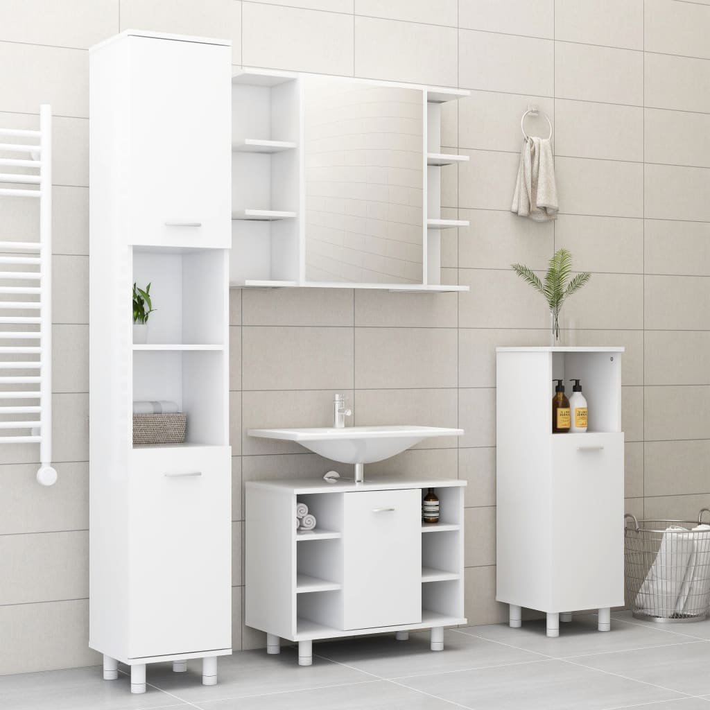 Bathroom Cabinet White 30x30x95 cm Chipboard- Bathroom Furniture Sets - HomeShopIreland - Home Shop Ireland - Bathroom Furniture Sets - Bathroom Cabinet White 30x30x95 cm Chipboard