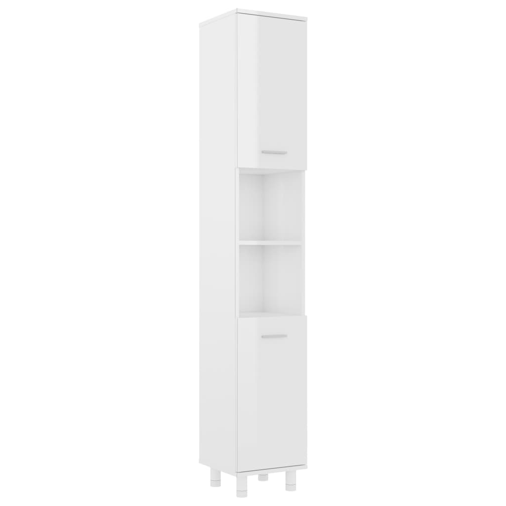 Bathroom Cabinet High Gloss White 30x30x179 cm Chipboard- Bathroom Furniture Sets - HomeShopIreland - Home Shop Ireland - Bathroom Furniture Sets - Bathroom Cabinet High Gloss White 30x30x179 cm Chipboard