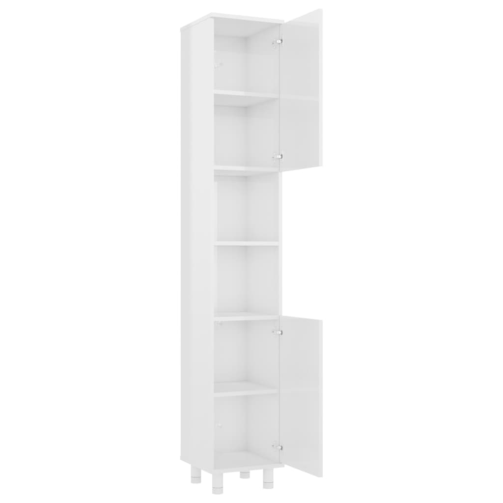 Bathroom Cabinet High Gloss White 30x30x179 cm Chipboard- Bathroom Furniture Sets - HomeShopIreland - Home Shop Ireland - Bathroom Furniture Sets - Bathroom Cabinet High Gloss White 30x30x179 cm Chipboard