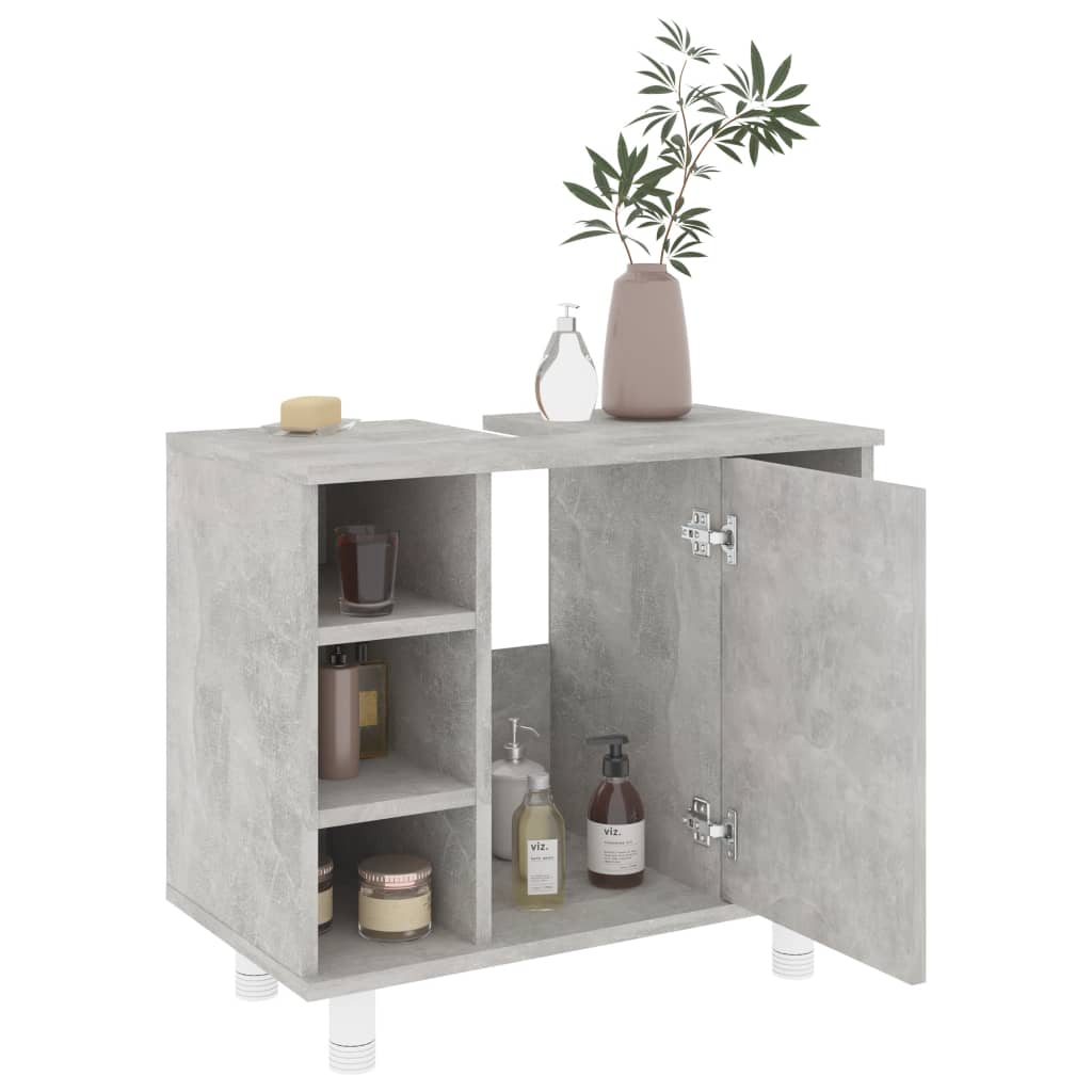 Bathroom Cabinet Concrete Grey 60x32x53.5 cm Chipboard- Bathroom Furniture Sets - HomeShopIreland - Home Shop Ireland - Bathroom Furniture Sets - Bathroom Cabinet Concrete Grey 60x32x53.5 cm Chipboard