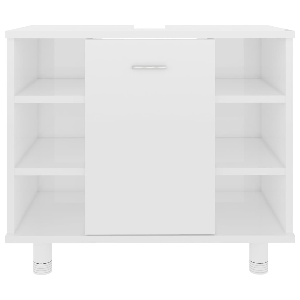 Bathroom Cabinet High Gloss White 60x32x53.5 cm Chipboard- Bathroom Furniture Sets - HomeShopIreland - Home Shop Ireland - Bathroom Furniture Sets - Bathroom Cabinet High Gloss White 60x32x53.5 cm Chipboard