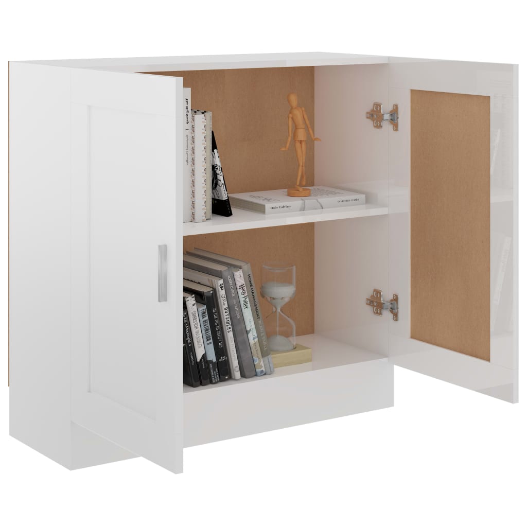 Book Cabinet High Gloss White 82.5x30.5x80 cm Chipboard- Bookcases & Standing Shelves - HomeShopIreland - Home Shop Ireland - Bookcases & Standing Shelves - Book Cabinet High Gloss White 82.5x30.5x80 cm Chipboard