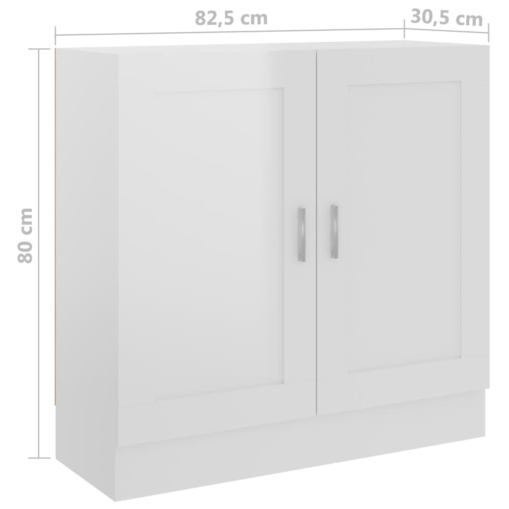 Book Cabinet High Gloss White 82.5x30.5x80 cm Chipboard- Bookcases & Standing Shelves - HomeShopIreland - Home Shop Ireland - Bookcases & Standing Shelves - Book Cabinet High Gloss White 82.5x30.5x80 cm Chipboard