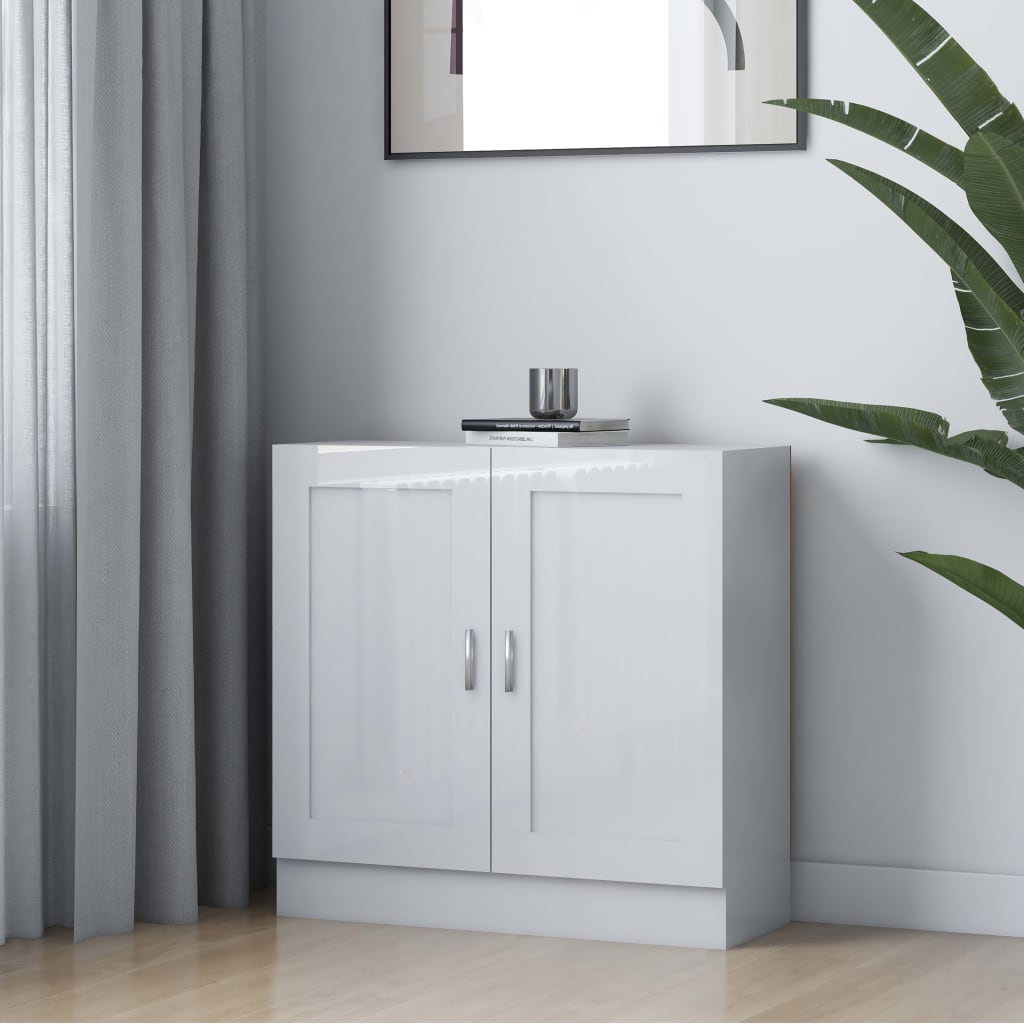 Book Cabinet High Gloss White 82.5x30.5x80 cm Chipboard- Bookcases & Standing Shelves - HomeShopIreland - Home Shop Ireland - Bookcases & Standing Shelves - Book Cabinet High Gloss White 82.5x30.5x80 cm Chipboard