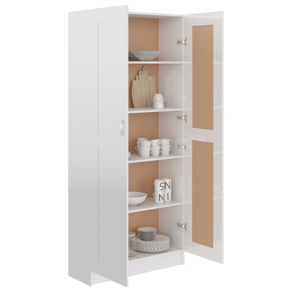 Book Cabinet High Gloss White 82.5x30.5x185.5 cm Chipboard- Bookcases & Standing Shelves - HomeShopIreland - Home Shop Ireland - Bookcases & Standing Shelves - Book Cabinet High Gloss White 82.5x30.5x185.5 cm Chipboard