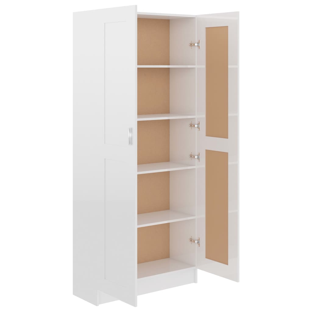 Book Cabinet High Gloss White 82.5x30.5x185.5 cm Chipboard- Bookcases & Standing Shelves - HomeShopIreland - Home Shop Ireland - Bookcases & Standing Shelves - Book Cabinet High Gloss White 82.5x30.5x185.5 cm Chipboard