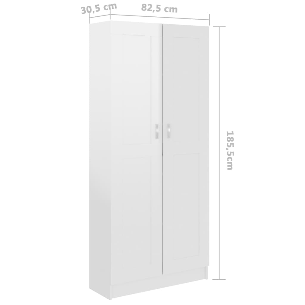 Book Cabinet High Gloss White 82.5x30.5x185.5 cm Chipboard- Bookcases & Standing Shelves - HomeShopIreland - Home Shop Ireland - Bookcases & Standing Shelves - Book Cabinet High Gloss White 82.5x30.5x185.5 cm Chipboard