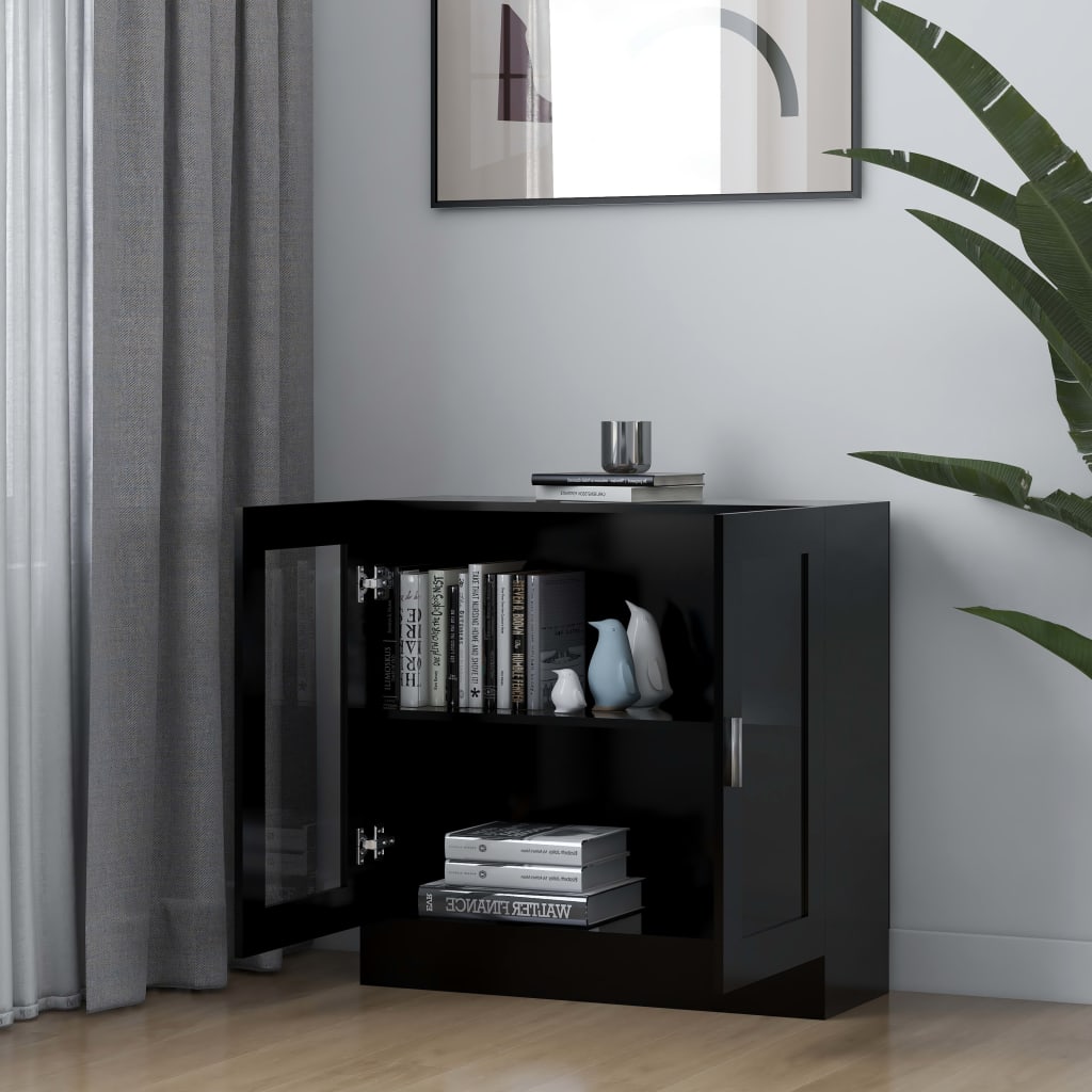 Vitrine Cabinet Black 82.5x30.5x80 cm Chipboard- Bookcases & Standing Shelves - HomeShopIreland - Home Shop Ireland - Bookcases & Standing Shelves - Vitrine Cabinet Black 82.5x30.5x80 cm Chipboard