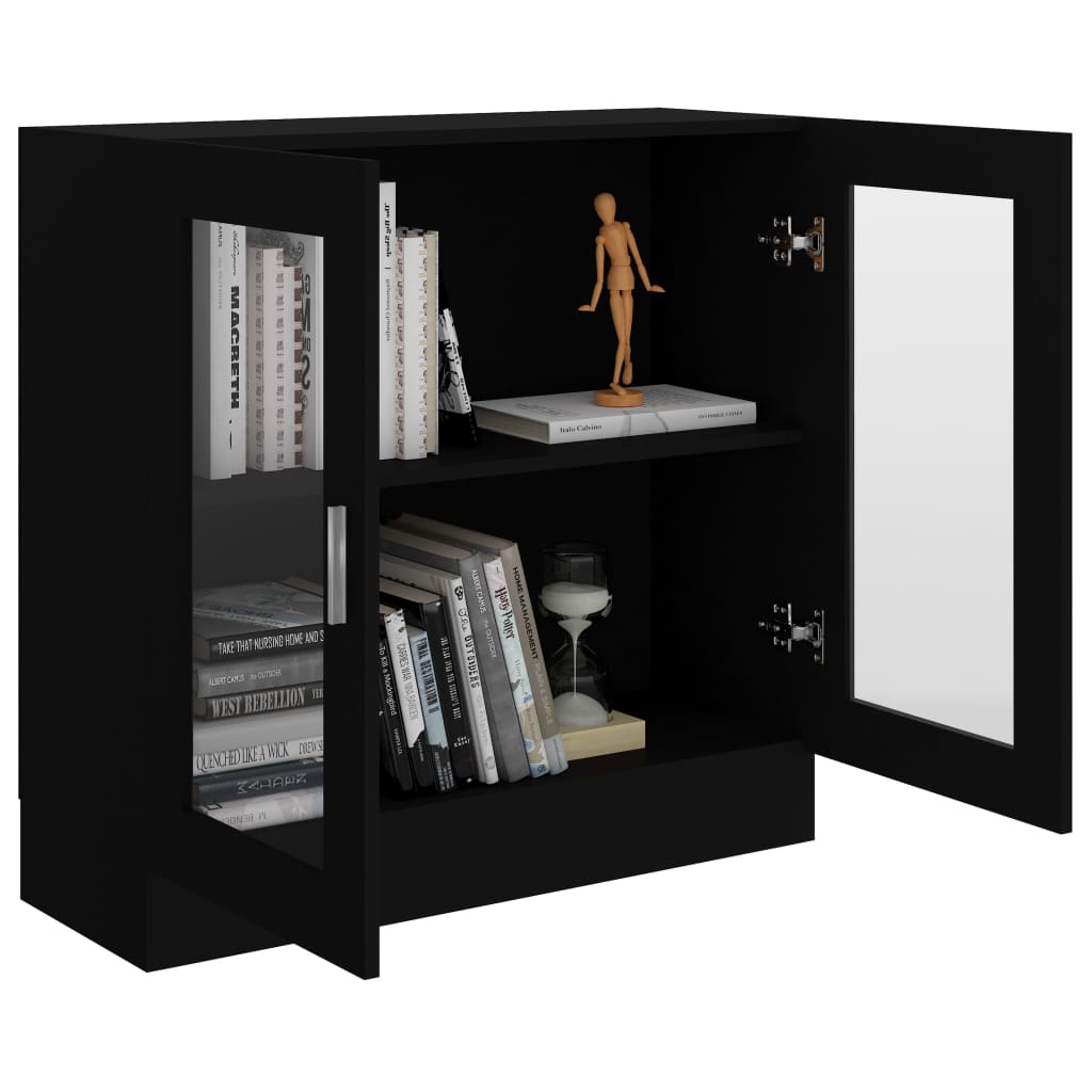 Vitrine Cabinet Black 82.5x30.5x80 cm Chipboard- Bookcases & Standing Shelves - HomeShopIreland - Home Shop Ireland - Bookcases & Standing Shelves - Vitrine Cabinet Black 82.5x30.5x80 cm Chipboard