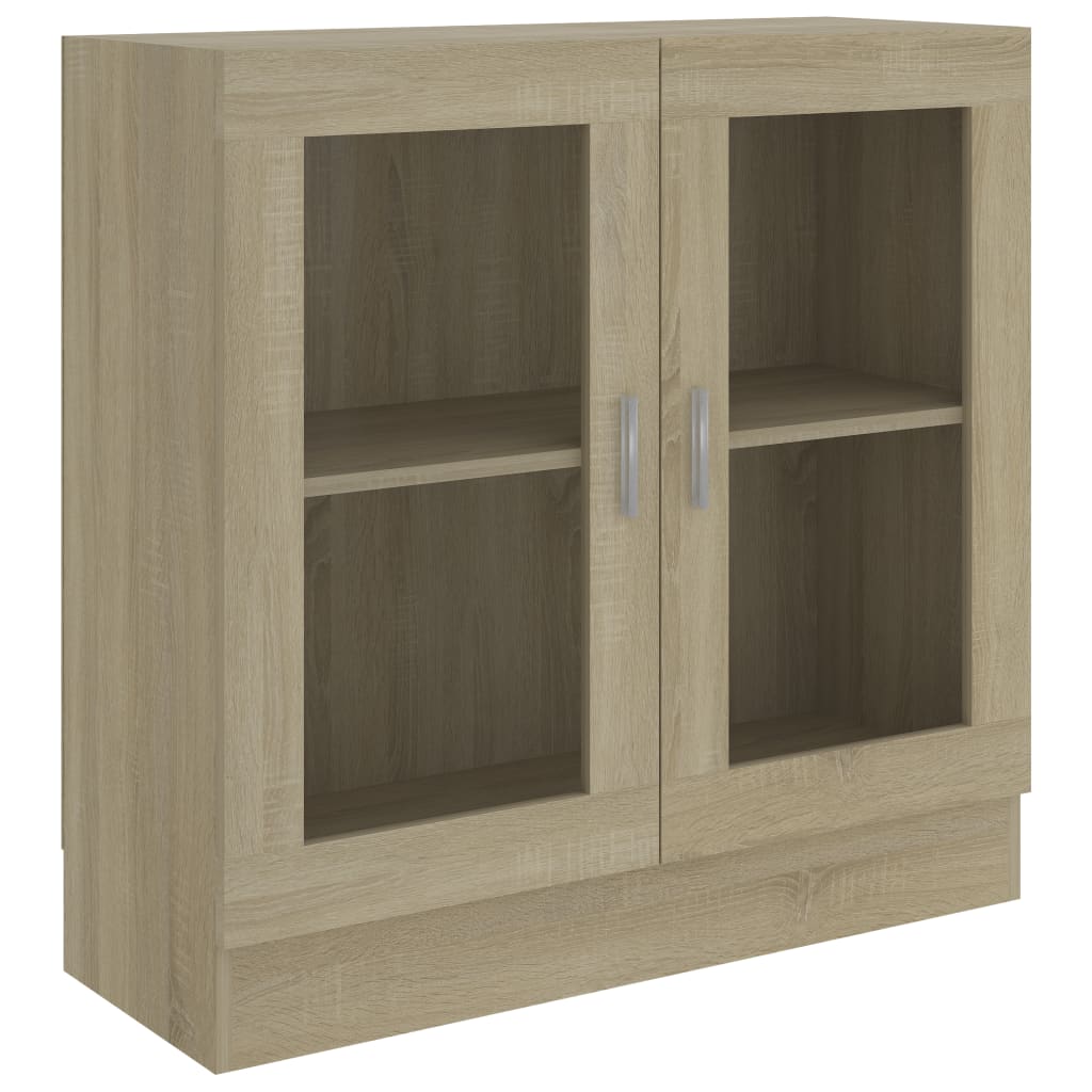 Vitrine Cabinet Sonoma Oak 82.5x30.5x80 cm Chipboard- Bookcases & Standing Shelves - HomeShopIreland - Home Shop Ireland - Bookcases & Standing Shelves - Vitrine Cabinet Sonoma Oak 82.5x30.5x80 cm Chipboard