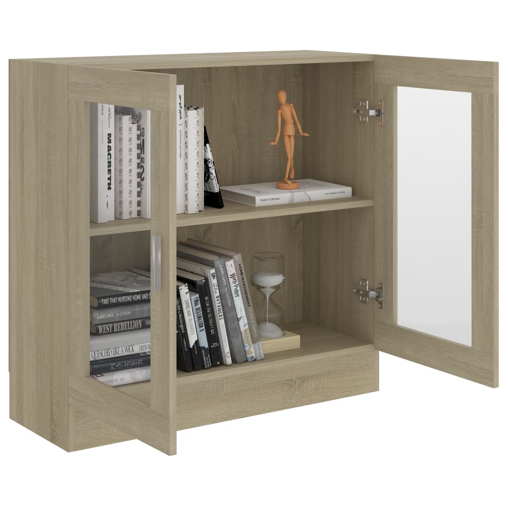 Vitrine Cabinet Sonoma Oak 82.5x30.5x80 cm Chipboard- Bookcases & Standing Shelves - HomeShopIreland - Home Shop Ireland - Bookcases & Standing Shelves - Vitrine Cabinet Sonoma Oak 82.5x30.5x80 cm Chipboard